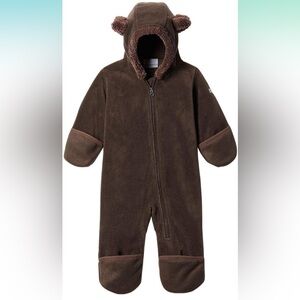 Columbia Baby’s Warm Fleece Bodysuit 18M Brown Bear Ears Optional Footed